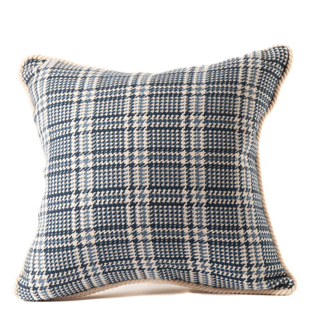 Blue fashion plaid throw pillows